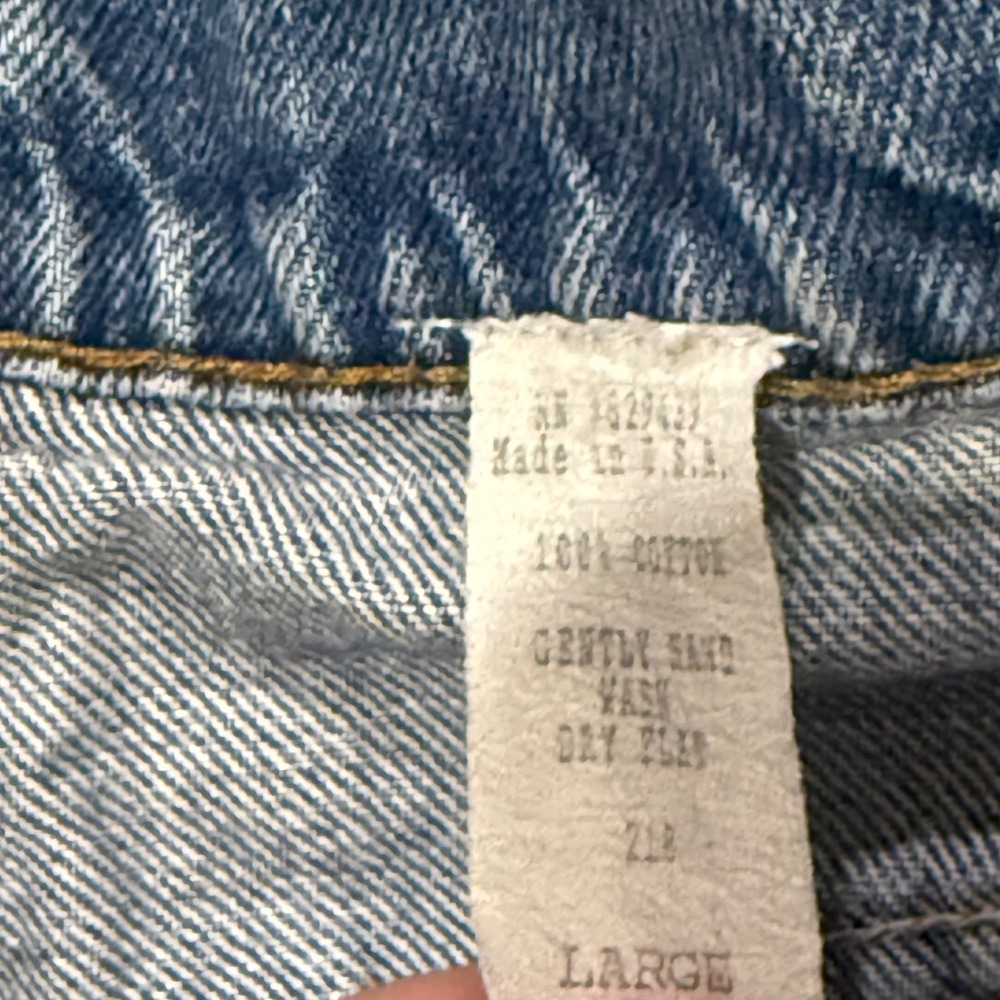Vintage 80s Levis Orange Tab Cut Off Shorts USA Made Upcycled Floral Appliqué 36 - Picture 4 of 6